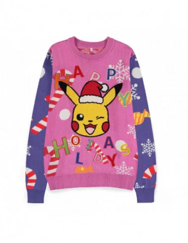 Pokemon Sweatshirt Christmas Jumper Pikachu Patched talla L