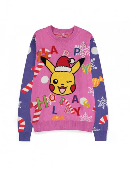 Pokemon Sweatshirt Christmas Jumper Pikachu Patched talla S