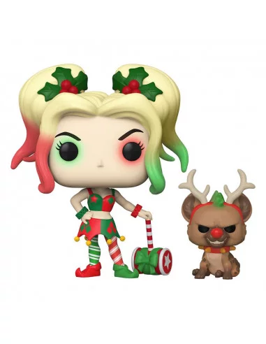 es::DC Comics Figura POP! & Buddy Vinyl DC Holiday: Harley Quinn with Helper 9 cm