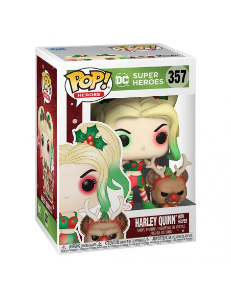 es::DC Comics Figura POP! & Buddy Vinyl DC Holiday: Harley Quinn with Helper 9 cm