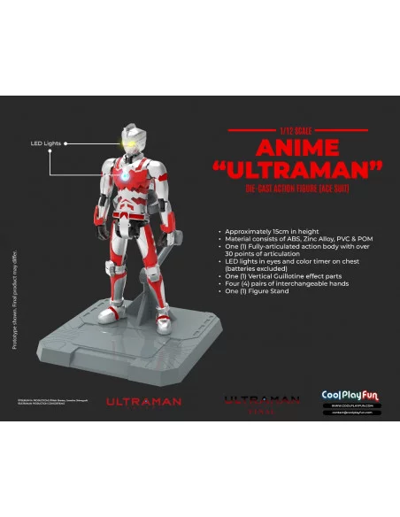 es::Ultraman 1/12 Figura Ace Suit Die-Cast 15 cm