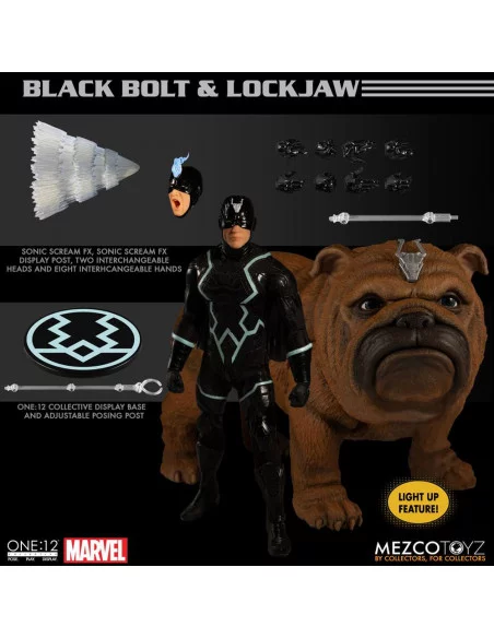 es::Marvel Universe Figuras 1/12 Black Bolt & Lockjaw con luz One:12 Collective 17 cm