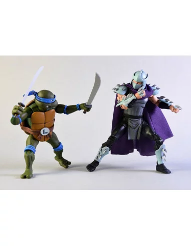 es::Tortugas Ninja Pack de 2 Figuras Leonardo vs Shredder 18 cm