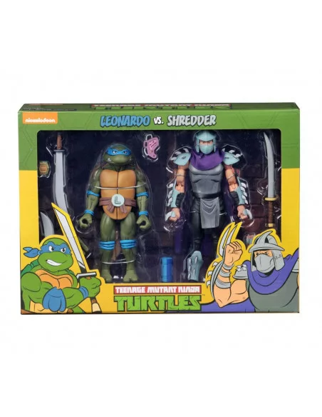 es::Tortugas Ninja Pack de 2 Figuras Leonardo vs Shredder 18 cm