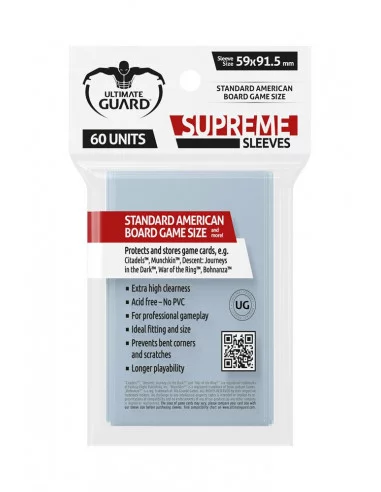 es::Ultimate Guard Supreme Sleeves Fundas de Cartas del Juego de Mesa Standard American 60