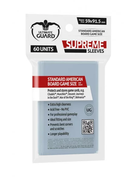 es::Ultimate Guard Supreme Sleeves Fundas de Cartas del Juego de Mesa Standard American 60