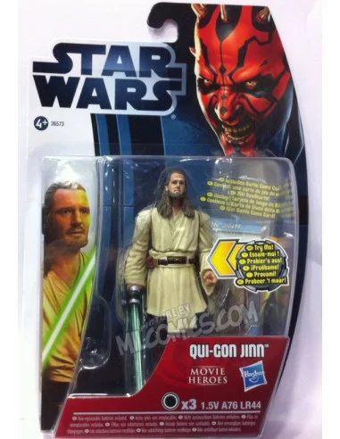 es::M.H.2012 W1: QUI-GON Jinn LIGHT-UP Lightsaber - Figura Star Wars Hasbro