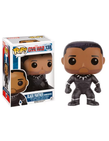 es::Captain America Civil War POP! Vinyl Cabezón Black Panther Unmasked 9 cm