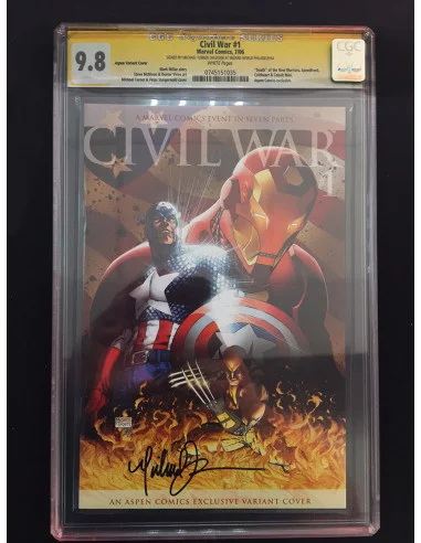 es::Civil War 1 Aspen Variant CGC 9.8 SS Michael Turner