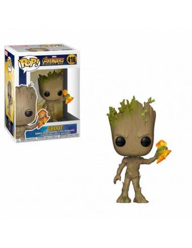 es::Avengers Infinity War Figura POP! Movies Vinyl Groot with Stormbreaker 9 cm