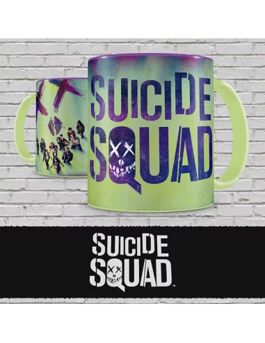 es::Escuadrón Suicida Taza verde Personajes y Logo Suicide Squad