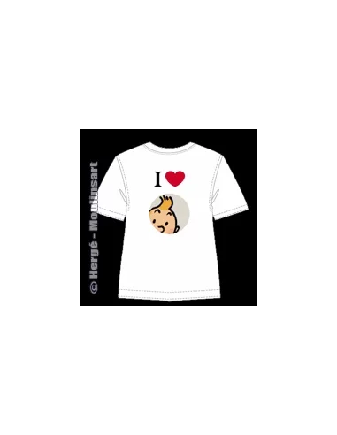 es::CAMISETA I LOVE TINTIN BLANCA - NIÑOS